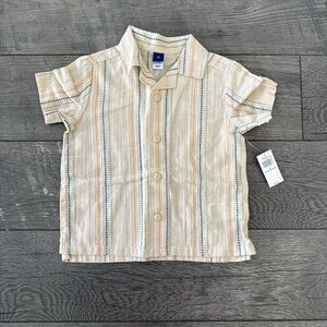 NWT Old Navy Toddler Boy Shirt in Cream and Blue
